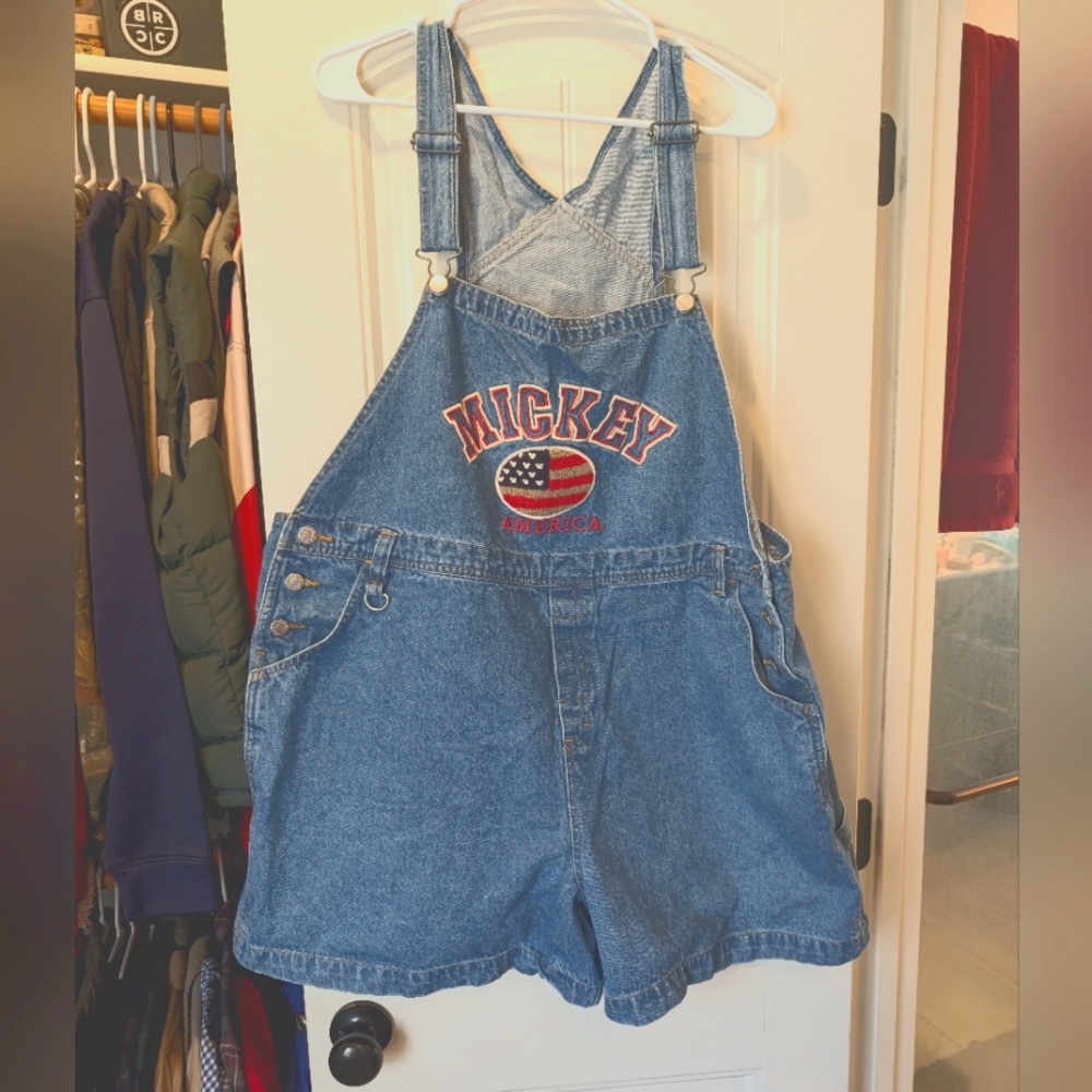 Vintage Disney Mickey Mouse American denim overalls dungarees